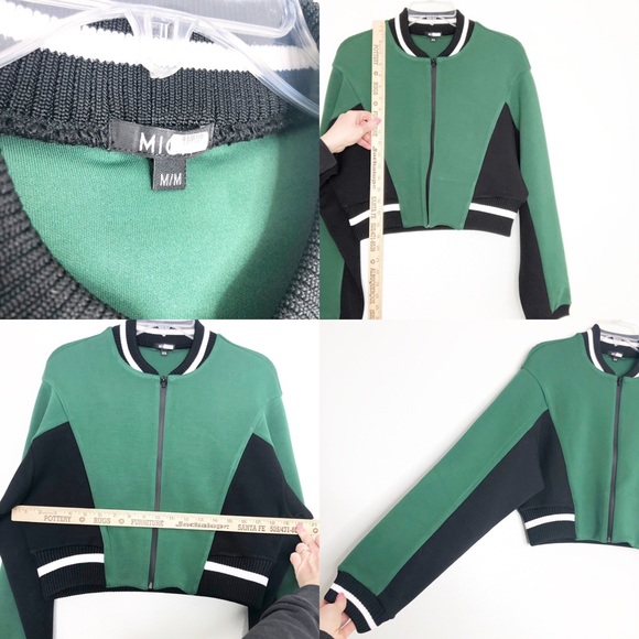 MICHI Carve Jacket Cropped Scuba Ribbed Track Colorblock Stripe - Picture 15 of 16